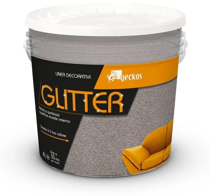 Pittura decorativa Glitter GECKOS effetto paillette beige tortora 4 l