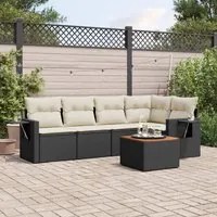 Set Divano da Giardino 6 pz con Cuscini Nero in Polyrattancod mxl 90224