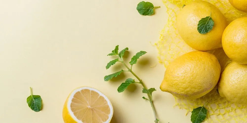 Stampa su tela – Limoni con menta