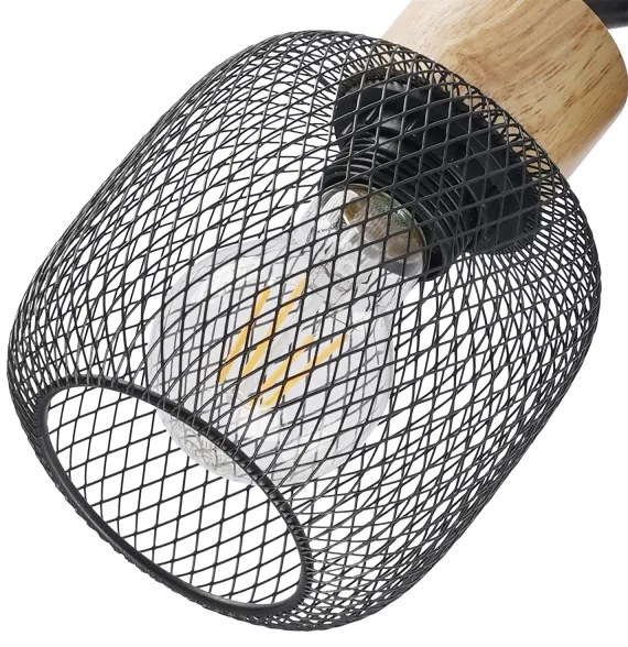 Brilagi - Faretto BASKLITE 4xE27/15W/230V legno di caucciù/nero