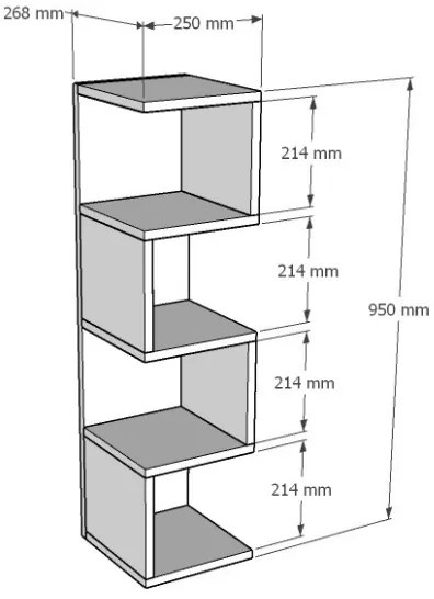 Libreria ALIN 95x25 cm bianca