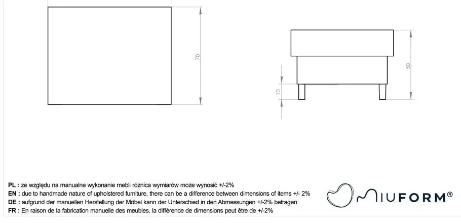Poggiapiedi grigio scuro Simon - Miuform