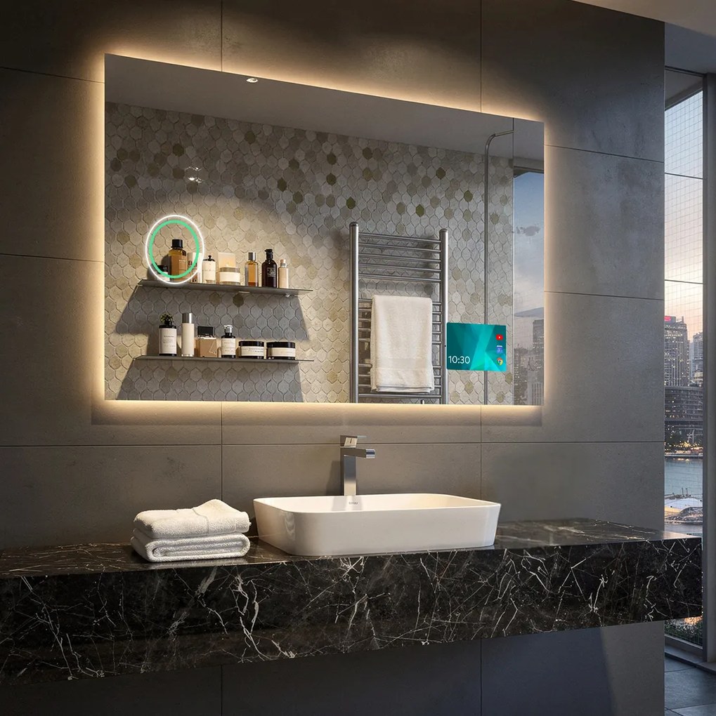 Rettangolare specchio bagno con luce LED L58