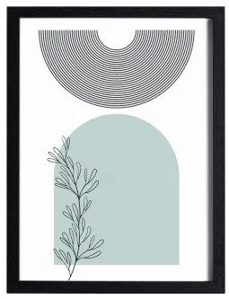 Set 3 Poster Decorativi (30x40 cm) Geos Verde Cenere & Legno Nero - Sklum