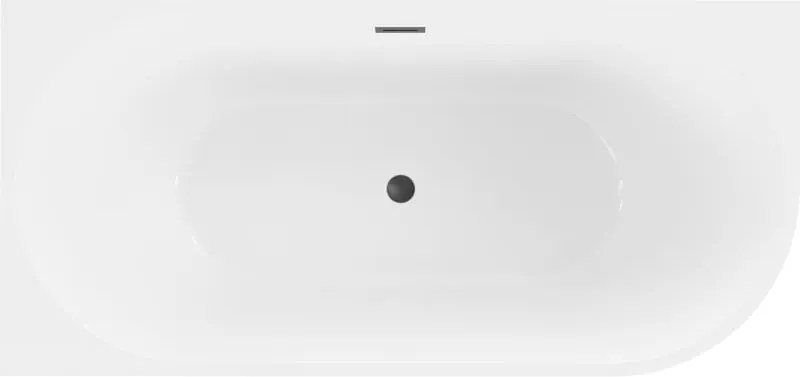 Mexen Mia Vasca da bagno angolare freestanding sinistra 150 x 75 cm, bianca, troppo pieno nero - 52691507500L-70