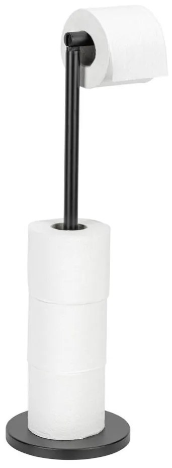 WENKO 24034100 - Portarotolo per carta igienica 21x55 cm nero/argento