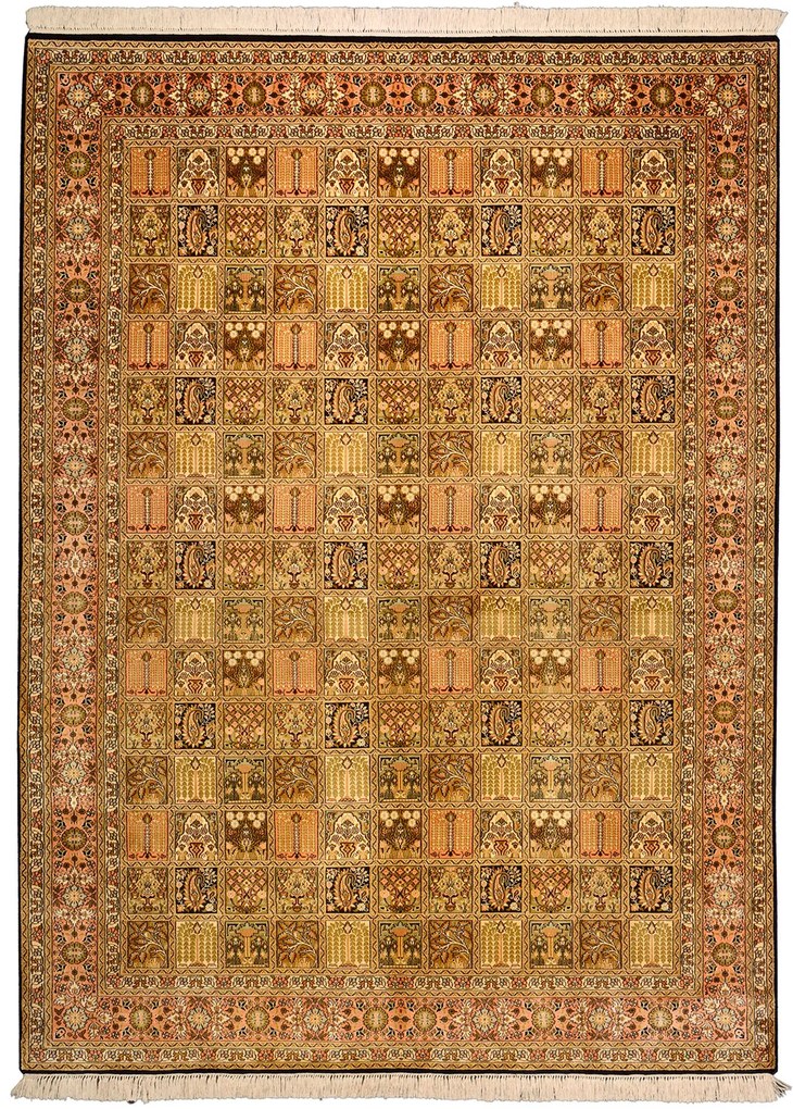 Cashmere Silk Tappeto 160 x 210 Beige (Indian) Annodato A Mano