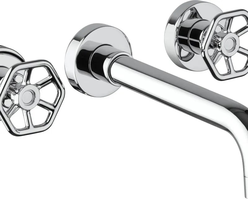 Rubinetto per lavabo ad incasso getto laminare cristallino Flower cromato lucido JACUZZI RUBINETTERIA