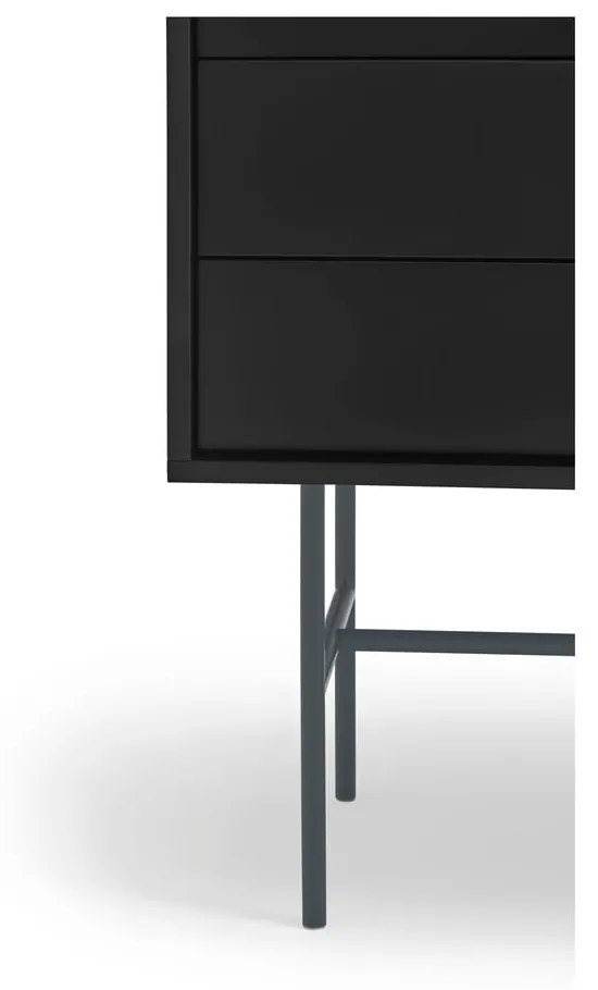 Cassettiera bassa nero-antracite con ante scorrevoli 180x91 cm Nube - Teulat