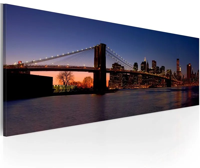 Quadro Ponte di Brooklyn  panorama  Colore Marrone, Dimensioni e Misure 135x45