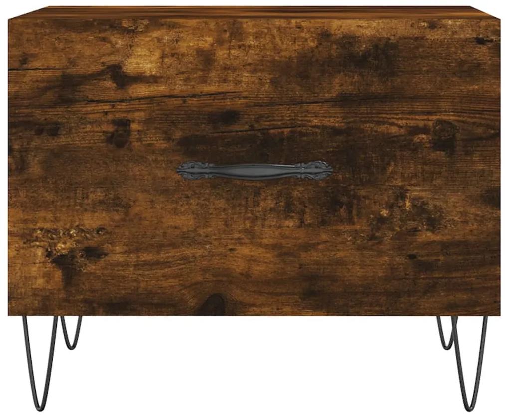 Tavolino da salotto rovere fumo 50x50x40 cm legno multistrato