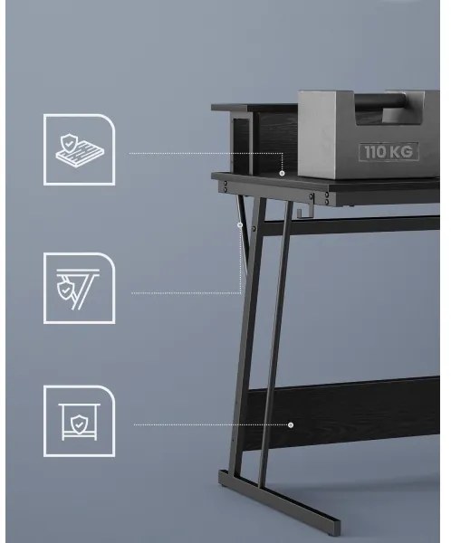 Scrivania con illuminazione integrata SOLEA-X, nera