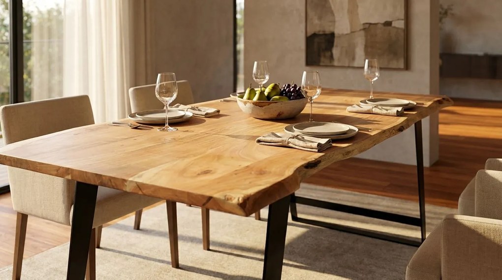 ECLISSE - tavolo con piano in legno massicco