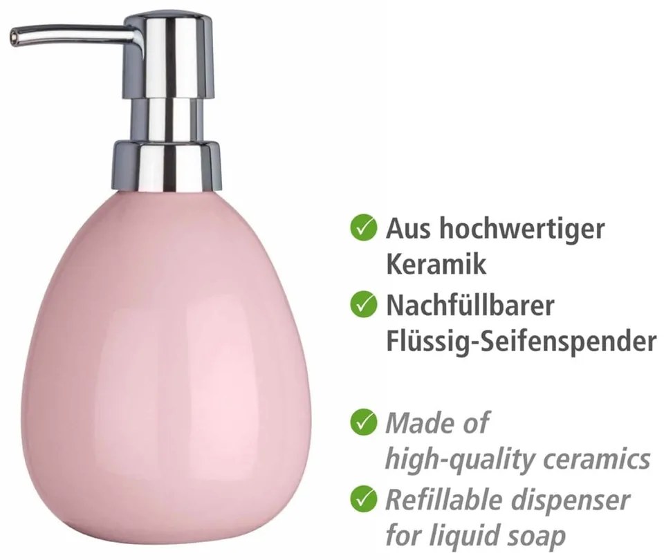 Dispenser per sapone rosa Rosa Polaris - Wenko