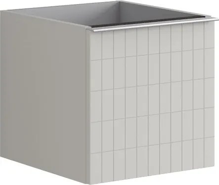 Cassettiera Pixel con 2 cassetti (1 interno) frontale grid laccato opaco Beige Greige e maniglia alluminio  L40 H40 P45,5 cm
