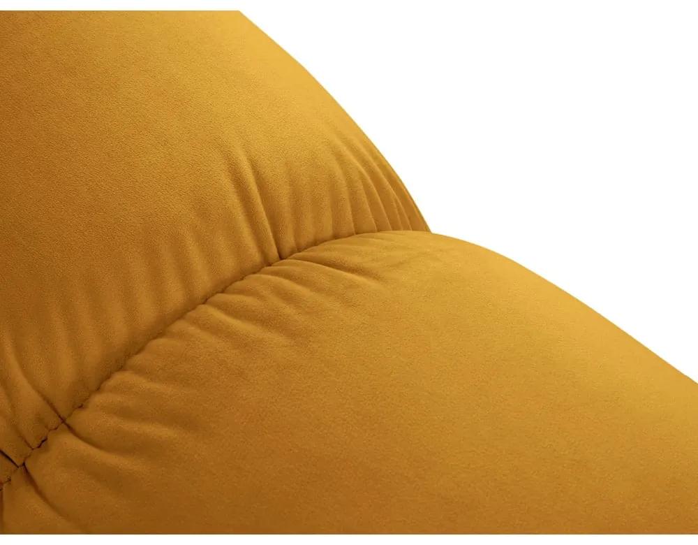 Pouf in velluto giallo Bellis - Micadoni Home