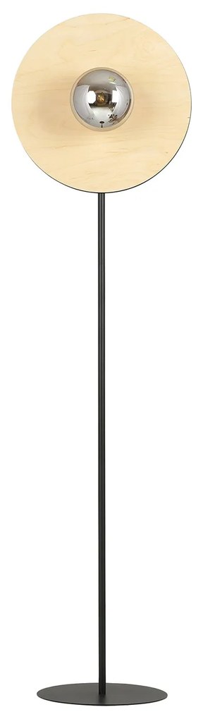Piantana Moderno Brigid Acciaio Nero Marrone Grigio 1 Luce E14 Ip20