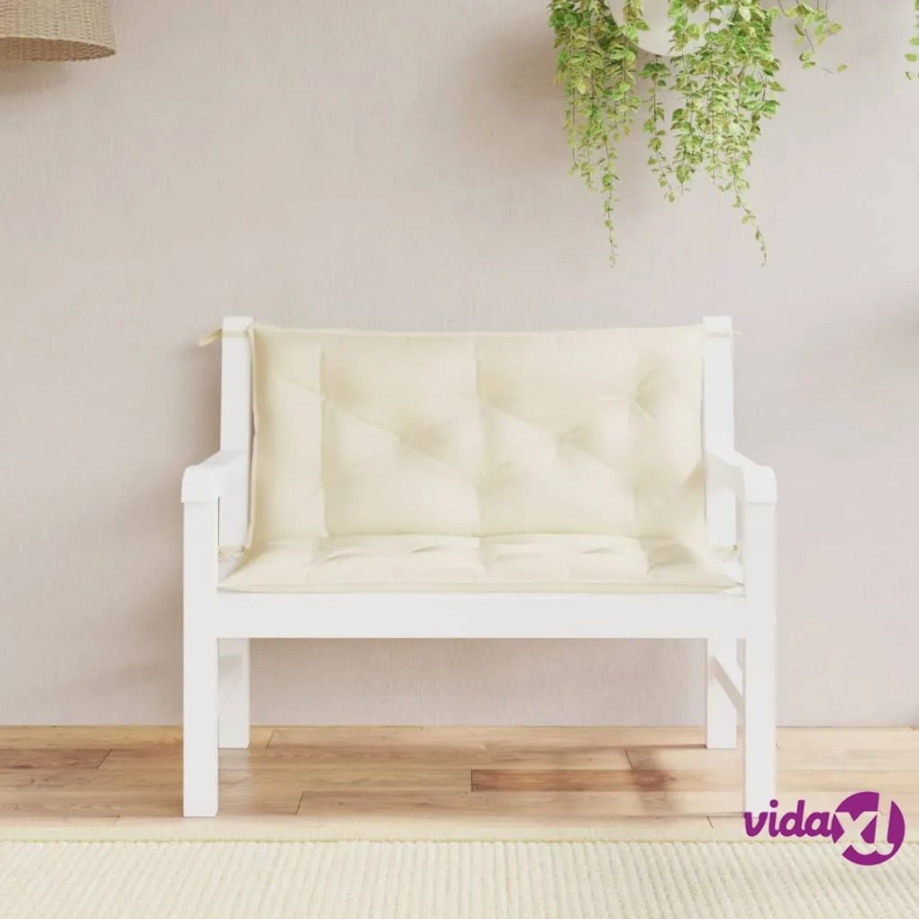 vidaXL Cuscini Panca Giardino 2pz Bianco Crema 100x50x7 Tessuto Oxford