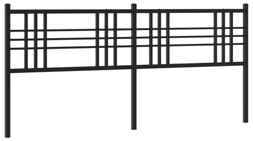 Testiera in metallo nero 200 cm