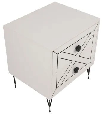Comodino LUNA 50x55 cm bianco