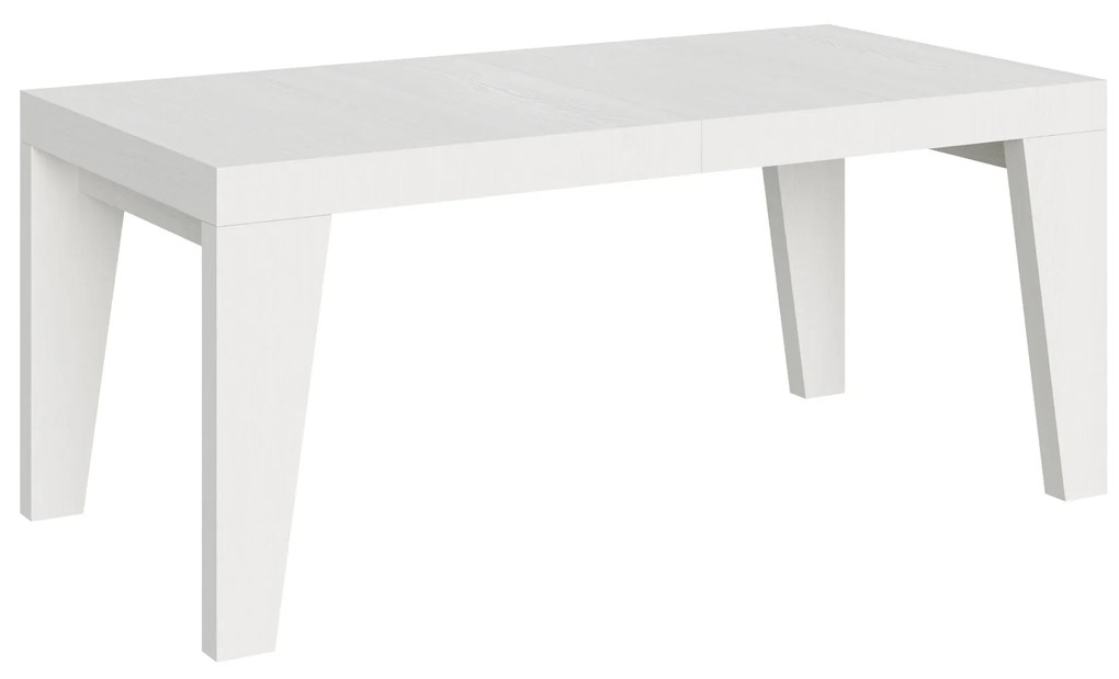 Tavolo allungabile Naxy made in italy itamoby in diverse dimensioni e finiture, Bianco Frassino / 90x200/460 cm