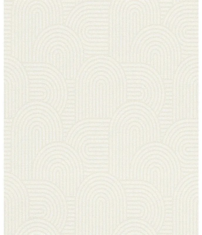 Carta da parati Geometrico curve beige, 53 cm x 10.05 m