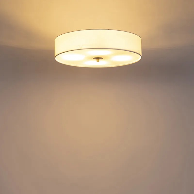 Lampada da soffitto rustica bianca 50 cm - Drum