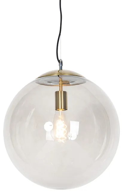 Lampada a sospensione moderna in ottone con vetro fumé 40 cm - Ball