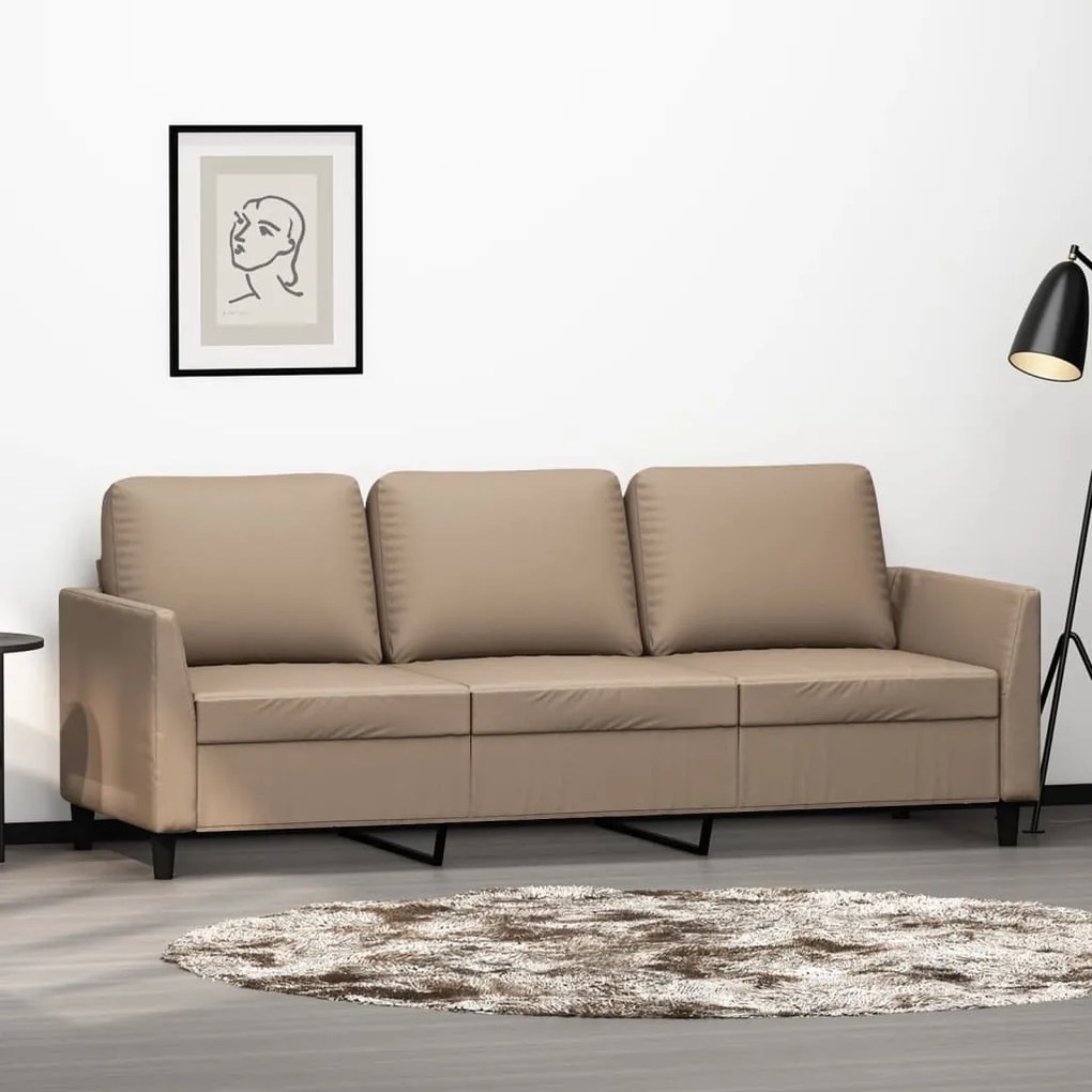 Divano A 3 Posti Cappuccino 180 Cm İn Similpelle /