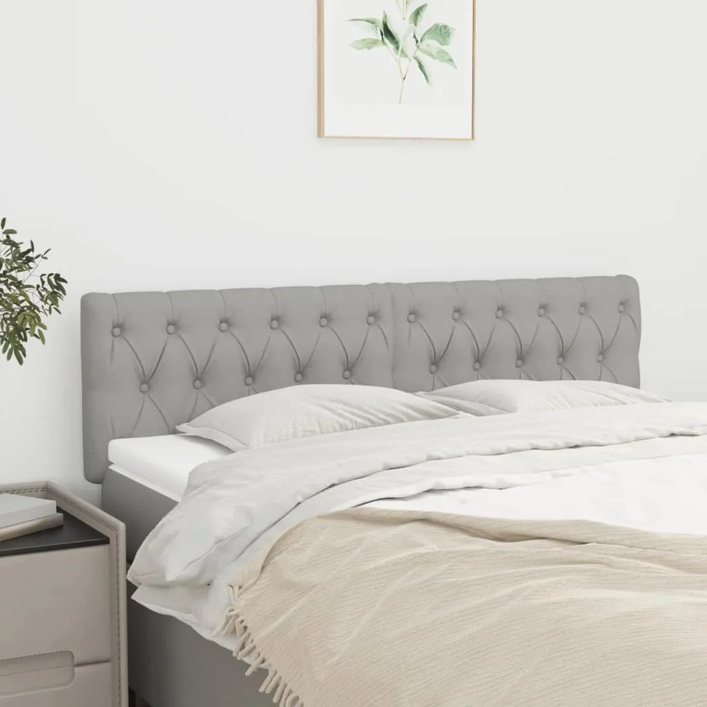 Testiera 2 Pz Grigio Chiaro 80x7x78/88 Cm İn Tessuto /
