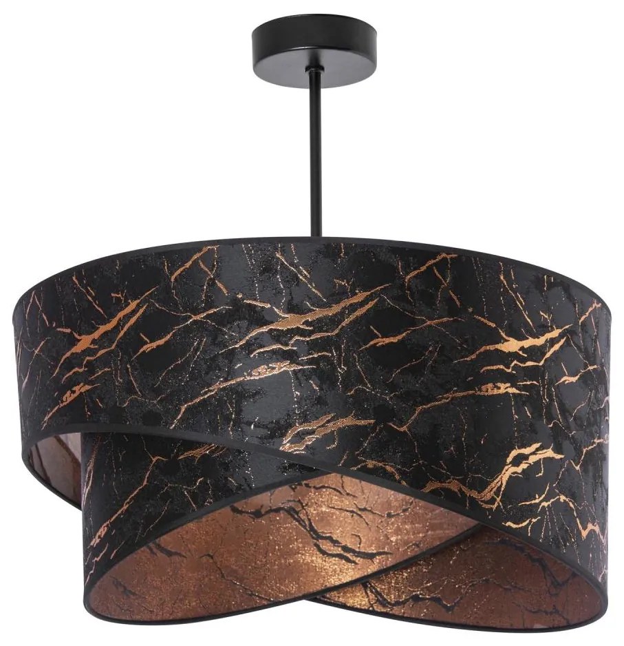 Lampadario a sospensione con supporto rigido 1xE27/60W/230V nero/rame