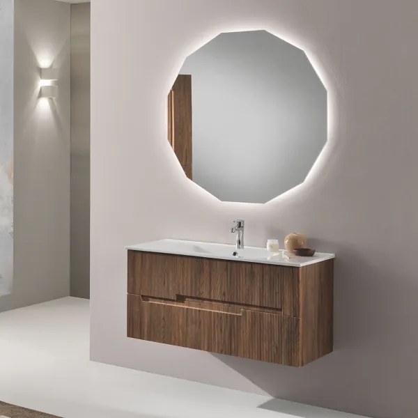 Mobile bagno da 100 cm sospeso 2 cassetti Tek - RIGHE