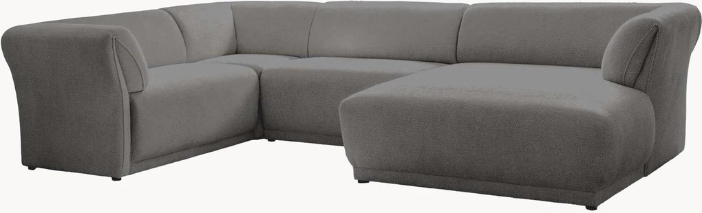 Divano angolare panoramico 7 posti in ciniglia Gatsby