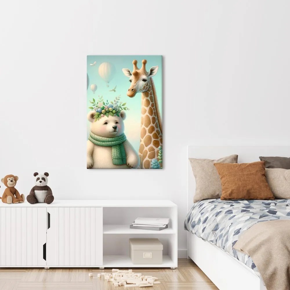 Quadro su tela – Animaletti con palloncini