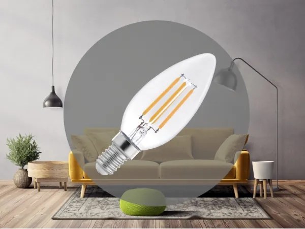 Lampadina LED a filamento C37 E14/6W/230V 4000K