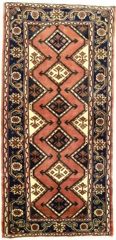 Hamedan Tappeto persiano 190 x 90 Rosso (Iran) Annodato A Mano