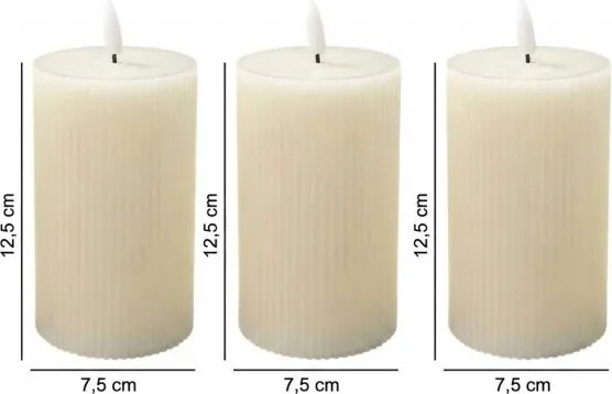 Set di 3 candele LED BRILLO LED/3xAAA 12,5 cm colore crema + telecomando