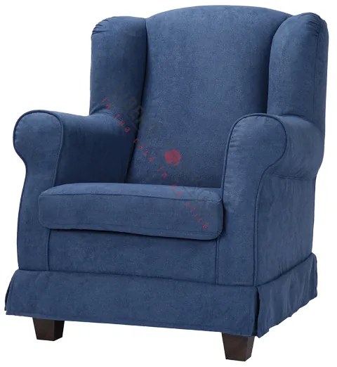 Poltrona imbottita BERGERE in tessuto sfoderabile Blu