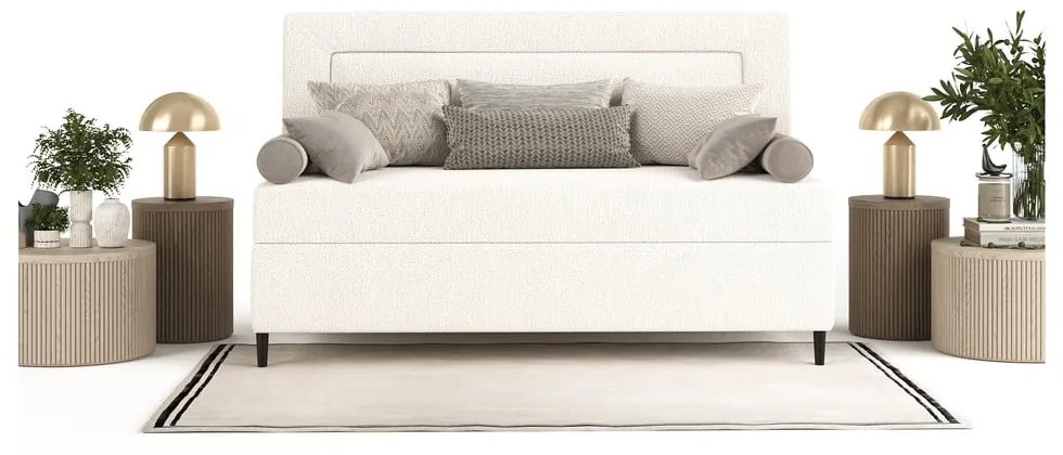 Letto singolo imbottito crema 80x200 cm Alba - Maison de Rêve