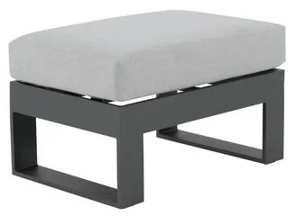 Pouf da giardino con cuscino grigio Las Vegas NATERIAL, struttura in alluminio seduta in poliestere antracite, L 50 x H 46 x P 75 cm