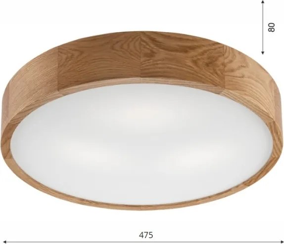 Brilagi - Plafoniera da soffitto LED RGBW dimmerabile CARVALHO, 3xE27/15W/230V, Wi‑Fi, finitura rovere, Ø 47,5 cm