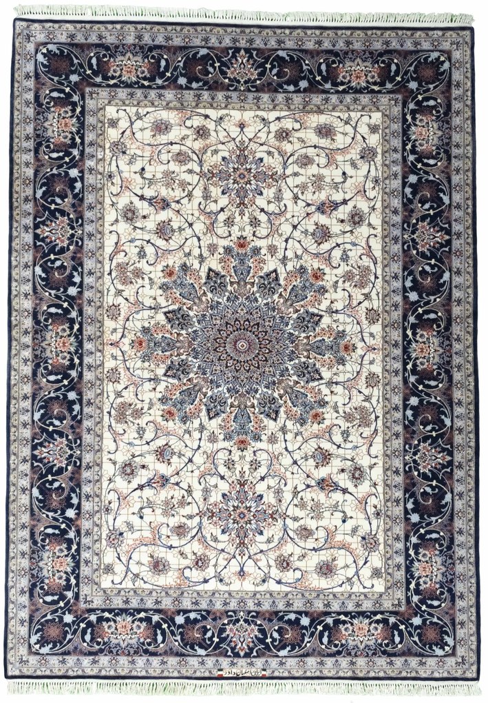Isfahan Tappeto 170 x 230 Beige (Iran) Annodato A Mano