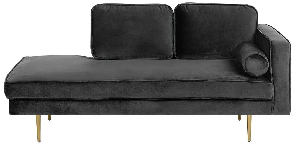 Chaise longue velluto nero destra MIRAMAS Beliani