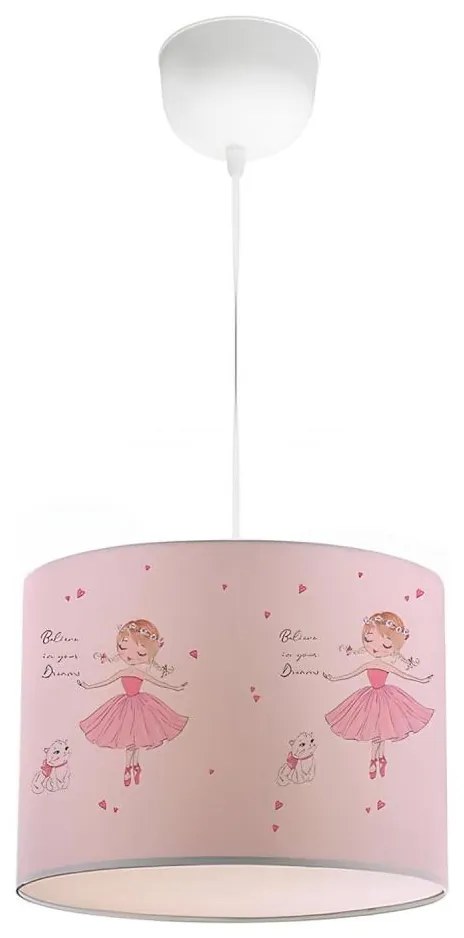 Lampada a sospensione per cameretta CANDY 1xE27/40W/230V rosa