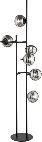 Piantana JEWEL in metallo Nero e diffusore in vetro Fumč H166 cm