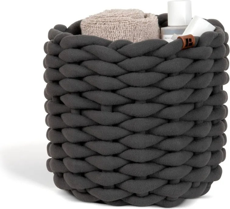 Cesto in tessuto ø 21x17 cm Peach Skin Round S – Bigso