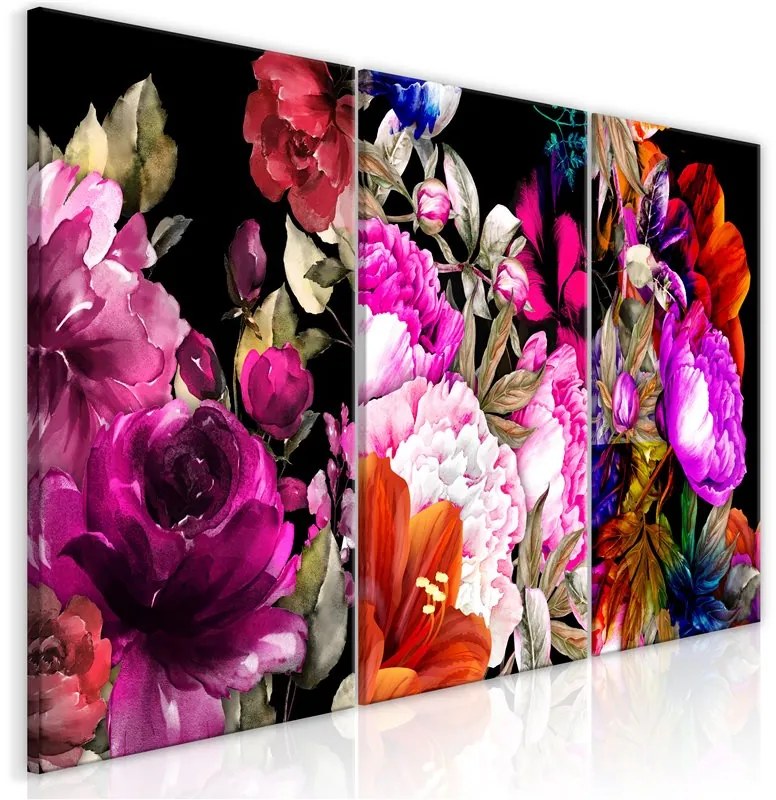 Quadro Holiday Bouquet (3 Parts)  Colore colorful, Dimensioni e Misure 120x60