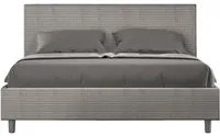 Letto imbottito Matrimoniale 160x210 cm tessuto Labirinto Adele - Senza rete,Grigio