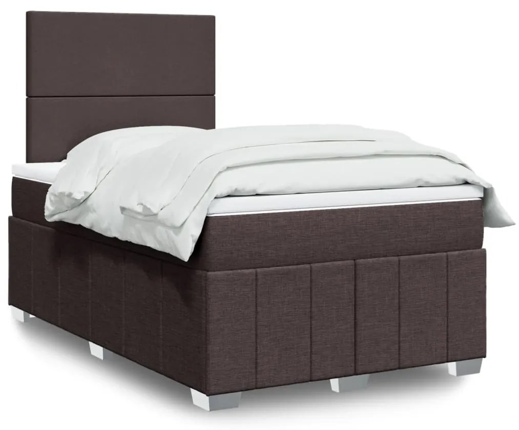 Giroletto A Molle Con Materasso Marrone Scuro 120x200cm Tessuto /