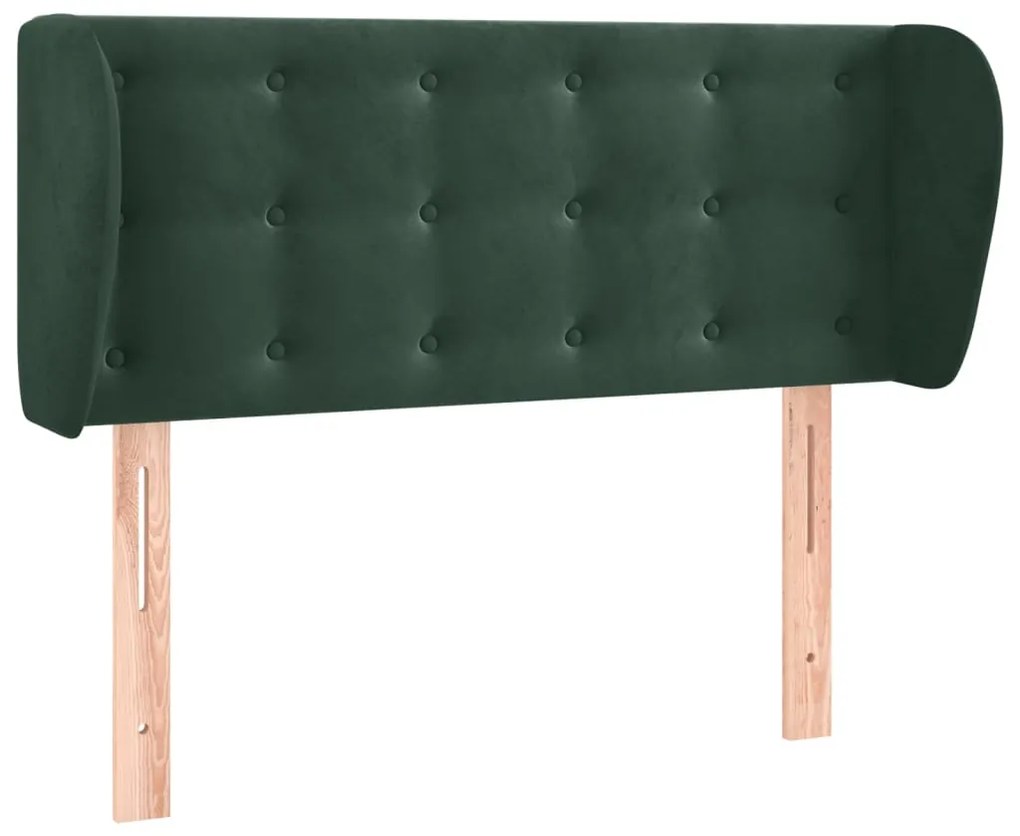 Testiera ad orecchio verde scuro 93x23x78/88 cm in velluto
